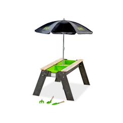 Jouet-Jeux de plein air-Table d'activités sable et eau avec ombrelle - aksent