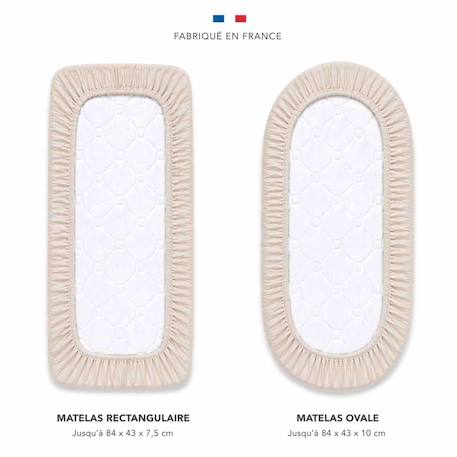 Drap housse berceau en gaze de coton jeanne Beige+Blanc+Bleu+Camel+Écru+Gris+Rose+Terracotta+Vert de gris 3 - vertbaudet enfant 