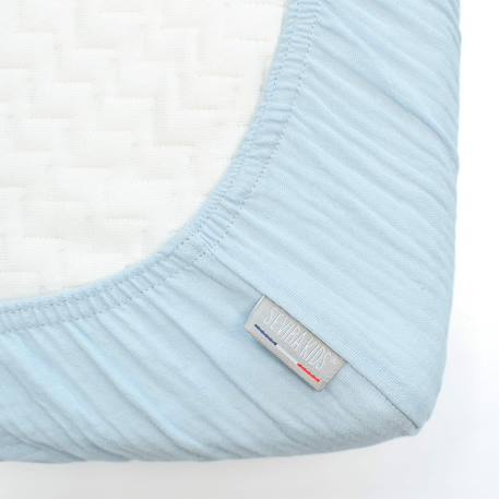 Drap housse berceau en gaze de coton jeanne Beige+Blanc+Bleu+Camel+Écru+Gris+Rose+Terracotta+Vert de gris 14 - vertbaudet enfant 