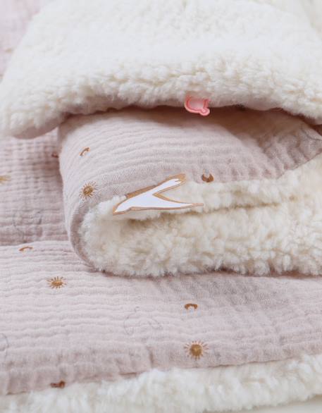Couverture en mousseline de coton et sherpa Rose 5 - vertbaudet enfant 