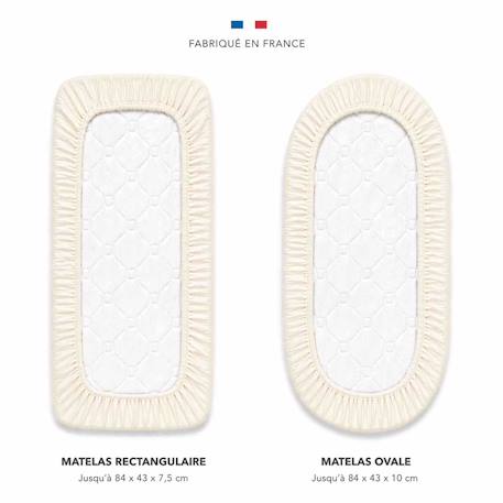 Drap housse berceau en gaze de coton jeanne Beige+Blanc+Bleu+Camel+Écru+Gris+Rose+Terracotta+Vert de gris 24 - vertbaudet enfant 