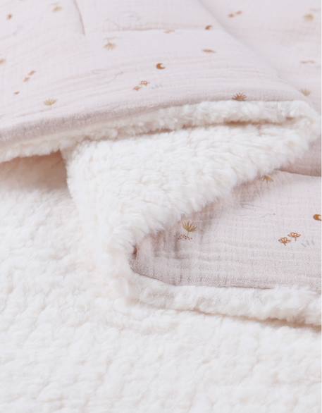 Couverture en mousseline de coton et sherpa Rose 6 - vertbaudet enfant 