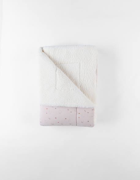 Couverture en mousseline de coton et sherpa Rose 4 - vertbaudet enfant 