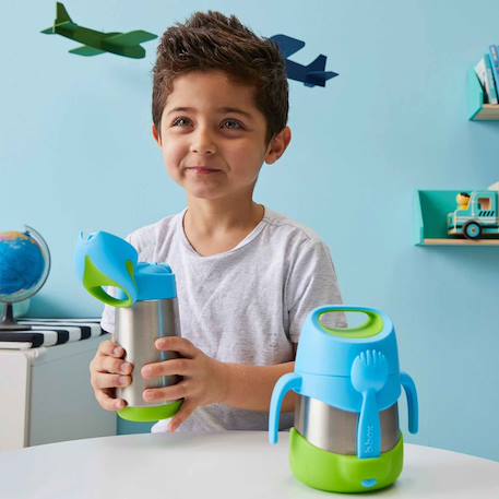 Gourde isotherme enfant avec paille anti-fuite Beige+Bleu+Jaune+Vert 21 - vertbaudet enfant 