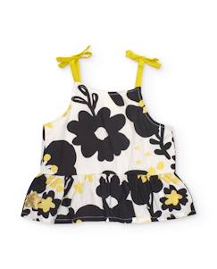 Top pour fille en tissu avec volant en bas  - vertbaudet enfant