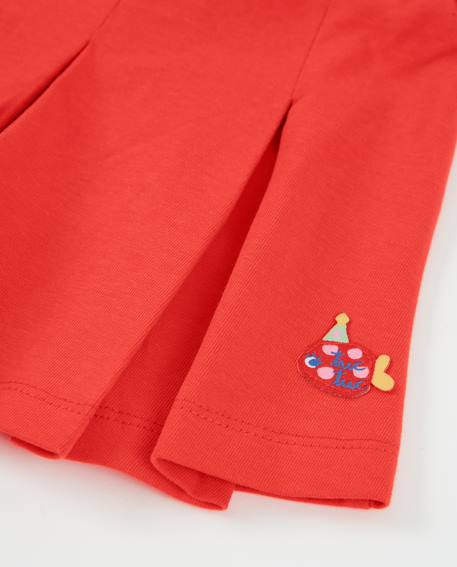 Jupe en maille pour fille avec plis sur le devant Rouge 4 - vertbaudet enfant 