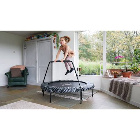 Mini trampoline enfant avec filet de sécurité pour premiers sauts en toute sérénité Noir/gris+Noir/vert 6 - vertbaudet enfant 