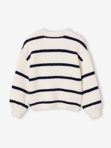 Gilet fille manches longues écru+lavande+vert sauge 2 - vertbaudet enfant 