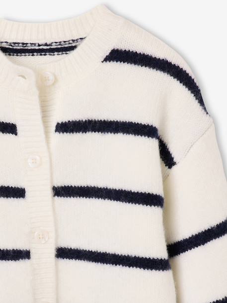 Gilet fille manches longues écru+lavande+vert sauge 3 - vertbaudet enfant 