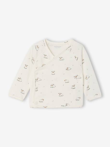 Brassière naissance manches longues cappuccino+écru+vert sauge 1 - vertbaudet enfant 