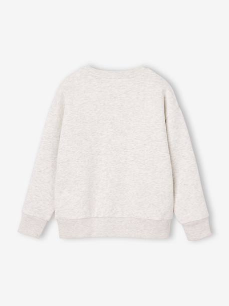 Sweat garçon col rond blanc chiné+mauve 4 - vertbaudet enfant 