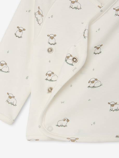 Brassière naissance manches longues cappuccino+écru+vert sauge 2 - vertbaudet enfant 