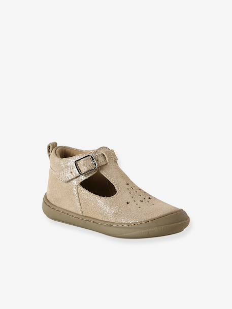 Chaussures premiers pas bébé à boucle or+rose 1 - vertbaudet enfant 