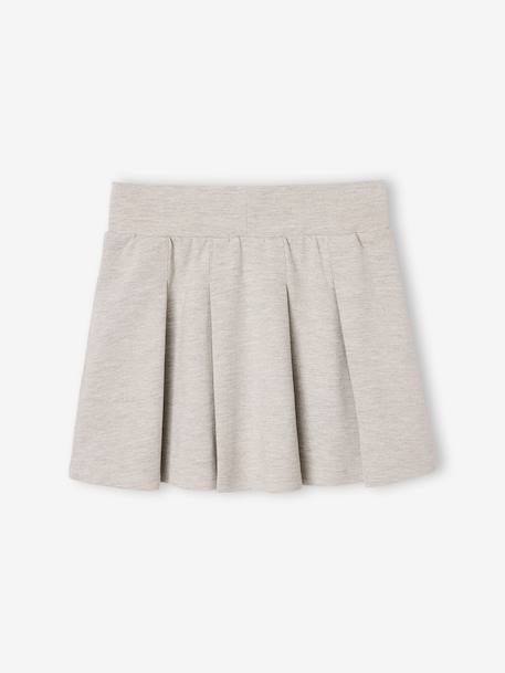 Jupe fille plissée maille piquée gris chiné+marine 2 - vertbaudet enfant 