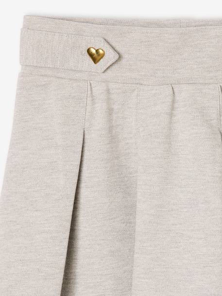 Jupe fille plissée maille piquée gris chiné+marine 3 - vertbaudet enfant 