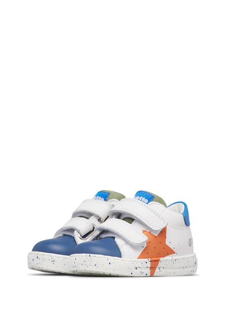 Baskets en cuir avec étoile salazar 3 vl Blanc-bleu clair-+Blanc-lilas- 5 - vertbaudet enfant 