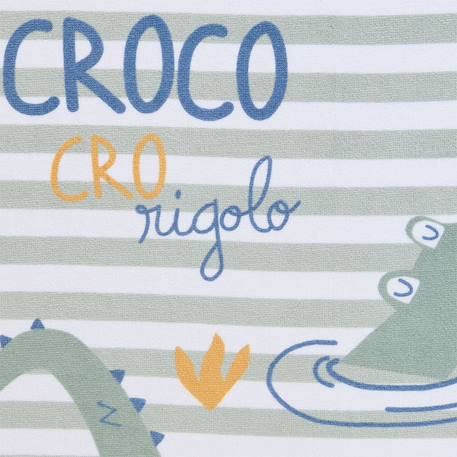 Serviette de bain bébé crocro rigolo Kaki 3 - vertbaudet enfant 