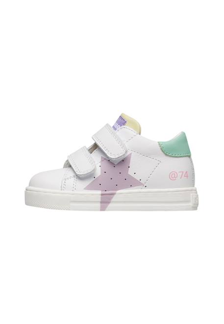 Baskets en cuir avec étoile salazar 3 vl Blanc-bleu clair-+Blanc-lilas- 8 - vertbaudet enfant 