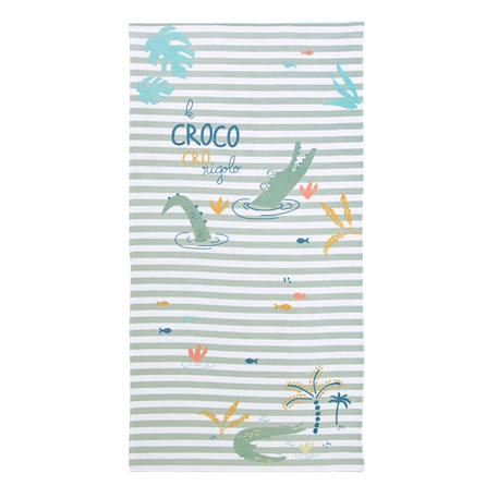 Serviette de bain bébé crocro rigolo Kaki 2 - vertbaudet enfant 