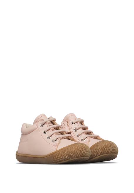 Chaussures premiers pas en cuir avec fermeture éclair cocoon zip Rose poudré- 2 - vertbaudet enfant 