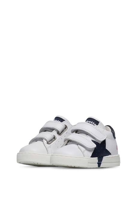 Baskets en cuir avec étoile salazar 3 vl Blanc-bleu- 5 - vertbaudet enfant 