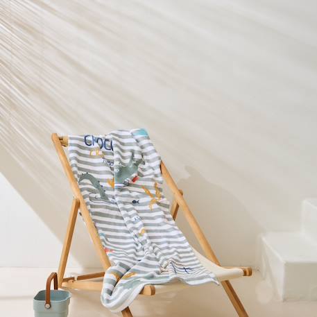Serviette de bain bébé crocro rigolo Kaki 4 - vertbaudet enfant 