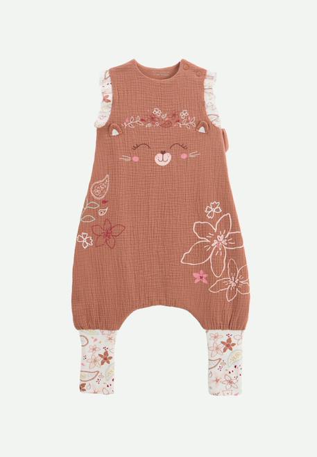 Turbulette d'été en gaze de coton avec pieds retroussables arizona Terracotta 1 - vertbaudet enfant 
