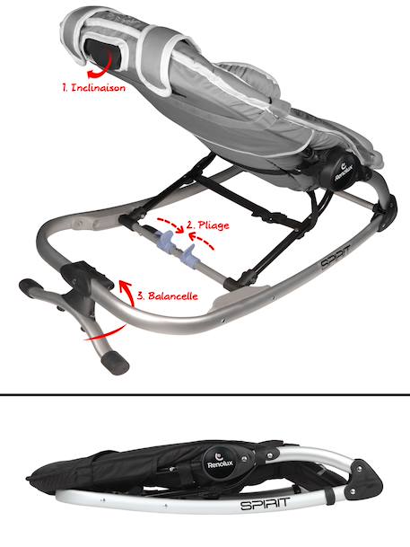 Transat bébé multi-modulable d’une seule main spirit Griffin+Paloma+Sophie la girafe paris+Sophie la girafe sunrise 3 - vertbaudet enfant 