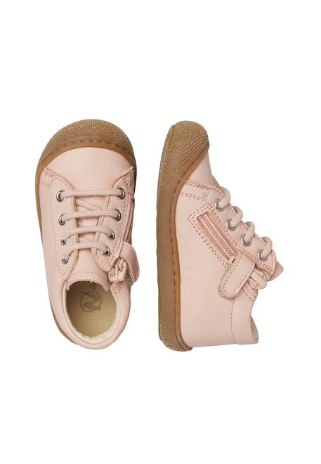Chaussures premiers pas en cuir avec fermeture éclair cocoon zip Rose poudré- 4 - vertbaudet enfant 