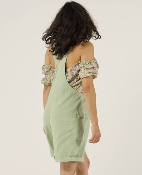Salopette short de maternité eloise Abricot+Naturel+Sauge 17 - vertbaudet enfant 