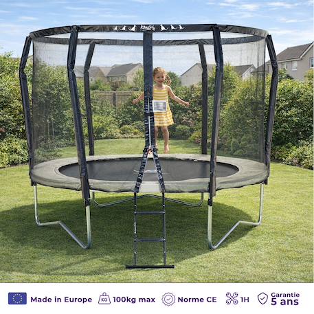 Trampoline premium ø 300?cm + échelle + bâche + kit ancrage - famili 300 Beige 2 - vertbaudet enfant 