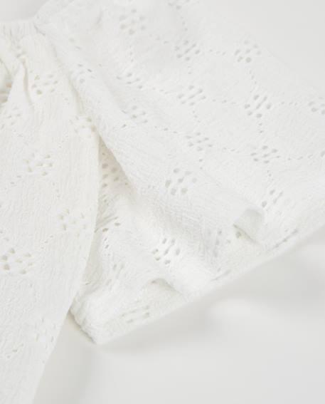 Blouse fille en maille avec manches amples Blanc 4 - vertbaudet enfant 