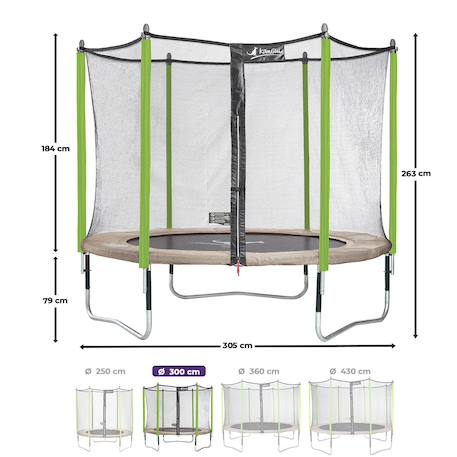 Trampoline ø 300?cm + filet + échelle + bâche + kit d'ancrage - jumpi 300 Vert 3 - vertbaudet enfant 