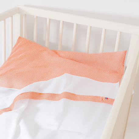Drap plat en popeline de coton bio blanc Blanc 2 - vertbaudet enfant 