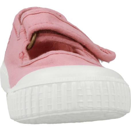 Ballerines à scratch fille Nude+Rose framboise 6 - vertbaudet enfant 