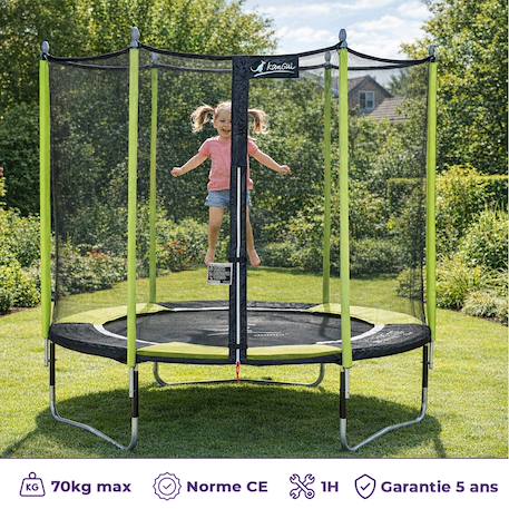 Trampoline ø 250?cm + filet + échelle + bâche + kit d'ancrage - jumpi 250 Vert 2 - vertbaudet enfant 