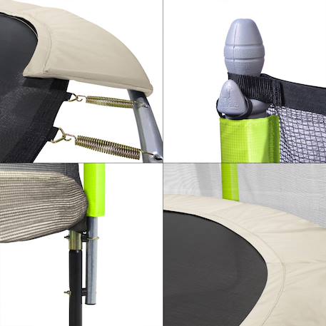 Trampoline ø 250?cm + filet + échelle + bâche + kit d'ancrage - jumpi 250 Taupe 4 - vertbaudet enfant 