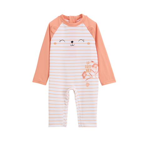 Combinaison de bain bébé manches longues protection uv calvi Corail 2 - vertbaudet enfant 