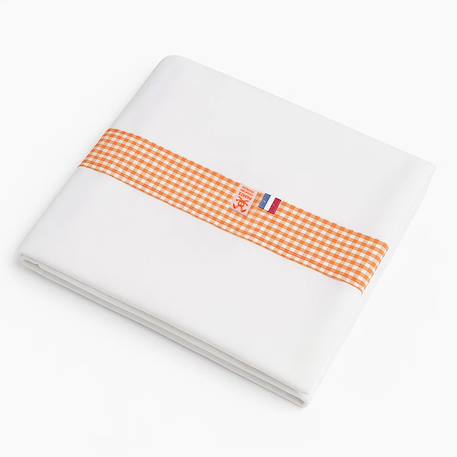 Drap plat en popeline de coton bio blanc Blanc 1 - vertbaudet enfant 