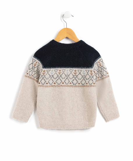 Pull garçon Beige chine 3 - vertbaudet enfant 