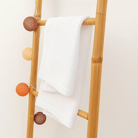 Couverture nid d'abeilles en coton bio Blanc+Fraise+Honey+Rose+Vert 2 - vertbaudet enfant 