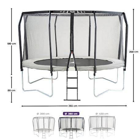 Trampoline premium ø 360?cm avec filet de sécurité + échelle - famili 360 Beige 3 - vertbaudet enfant 