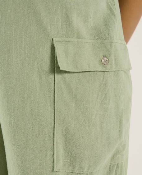 Salopette short de maternité eloise Abricot+Naturel+Sauge 18 - vertbaudet enfant 
