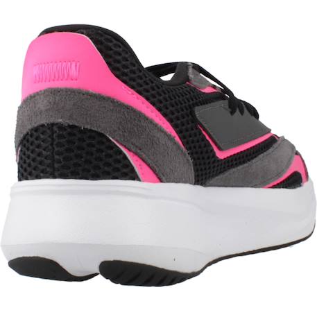 Baskets fille en cuir à lacets running Noir black 3 - vertbaudet enfant 