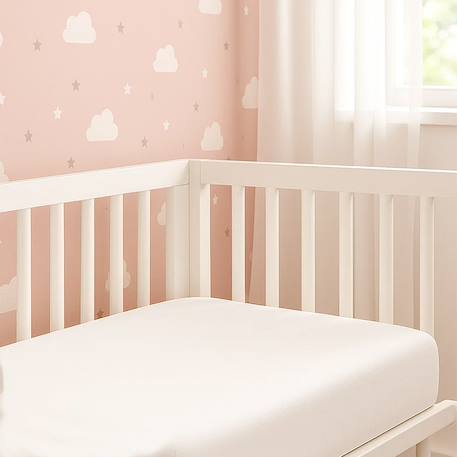 Drap housse en popeline de coton bio blanc Blanc 6 - vertbaudet enfant 