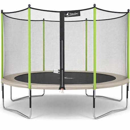Trampoline jardin ø 360?cm + filet de sécurité - jumpi 360 - taupe/vert Taupe 1 - vertbaudet enfant 