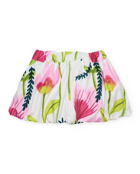 Jupe pour fille en toile avec motif floral Blanc 2 - vertbaudet enfant 
