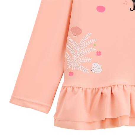 Maillot de bain fille 2 pièces t-shirt de protection uv et culotte deauville Peche 3 - vertbaudet enfant 