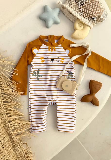 Combinaison de bain bébé manches longues protection uv mio Camel 1 - vertbaudet enfant 