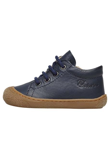 Chaussures premiers pas en cuir avec fermeture éclair cocoon zip Cognac-+Marine- 8 - vertbaudet enfant 